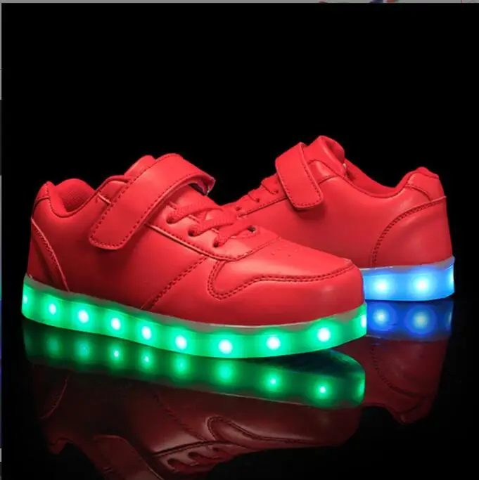 Fashion Children Casual Shoes USB Charger Glowing LED Light Shoes Breathable Sneakers for Kids Boys Children's luminous shoes