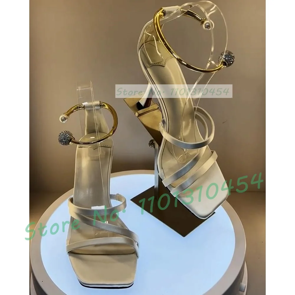 Сандалии женские из коровьей кожи Роскошные туфли с квадратным носком