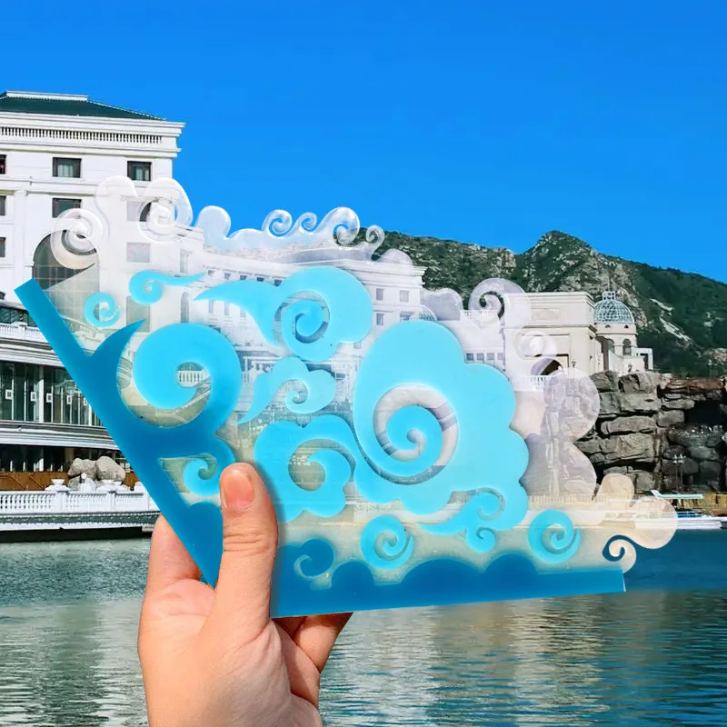 Diy китайский складной веер силиконовая форма павлин благоприятные облака