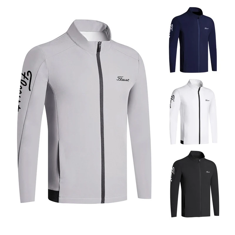 

2023 Golf Wear Training Windbreak Men Autumn Winter Outdoor Door Breathable Long-sleeved Running Jacket Casual Coat