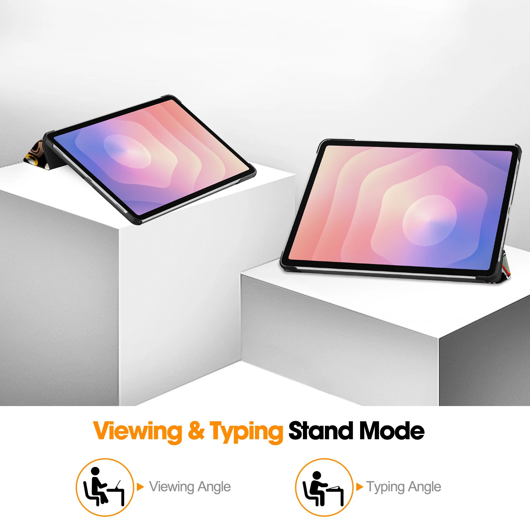 Фото Чехол для Samsung Galaxy Tab S11 11 дюймов SM-X730 2025 Защитный чехол из искусственной кожи с тремя складывающимися подставками и магнитным чехлом для сна и пробуждения №4