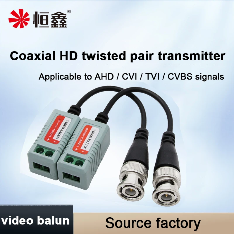 1Pair/2PCS 1CH Passive Twisted Pair Transmitter Monitoring Coaxial HD Video BNC to Network Cable Video Balun