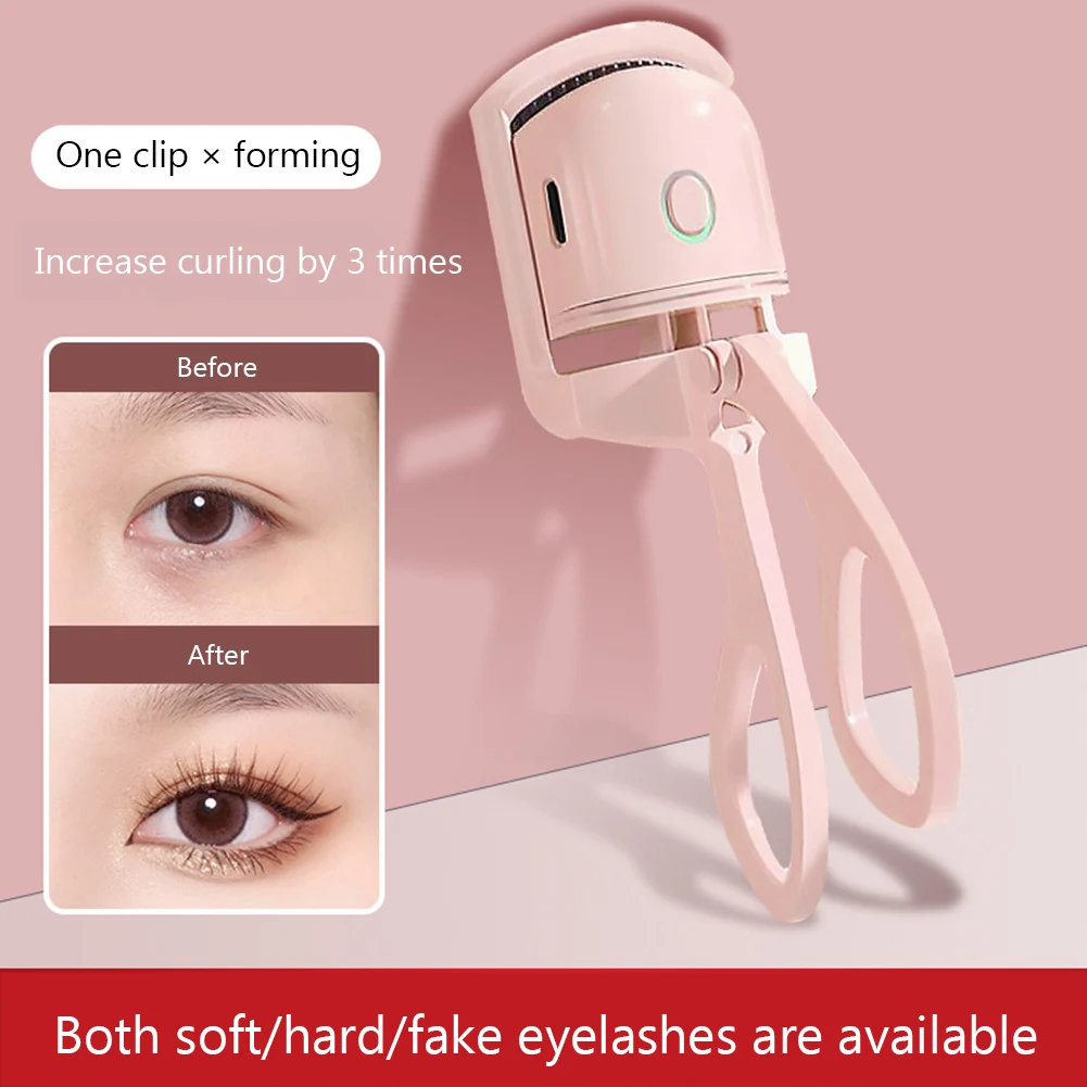 

Electric Eyelash Curler USB Rechargeable Eyelash Curling Clip Anti Scald Silicone Safe Power Outage 230mAh/5V for All Eye Shapes