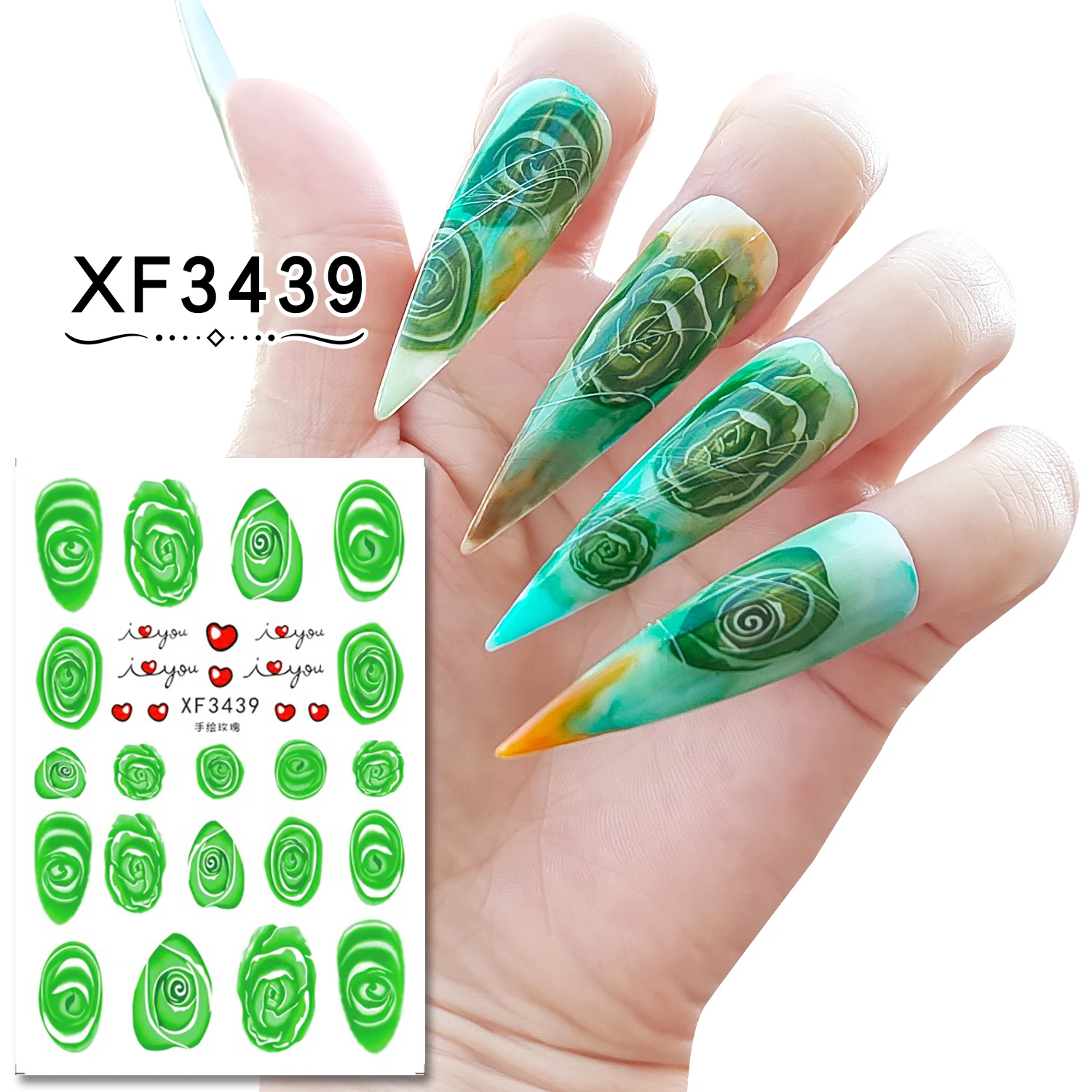 

12Pcs 3D Flower Nail Sticker 12-Colors Rose Flower DIY Nail Adhesive Slider Beauty Wedding Valentine'Day Nail Art Decorations