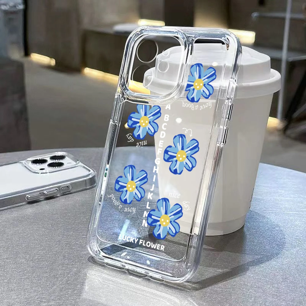 

Blue Flower Clear Case For Vivo Y30 Y21 Y33S Y20 Y19 Y17 Y15S Y91C Y91 Y76S Y51 Y95 Y53S Y50 Y21S Y21T Y33T Y32 S15 S12 V23 Pro