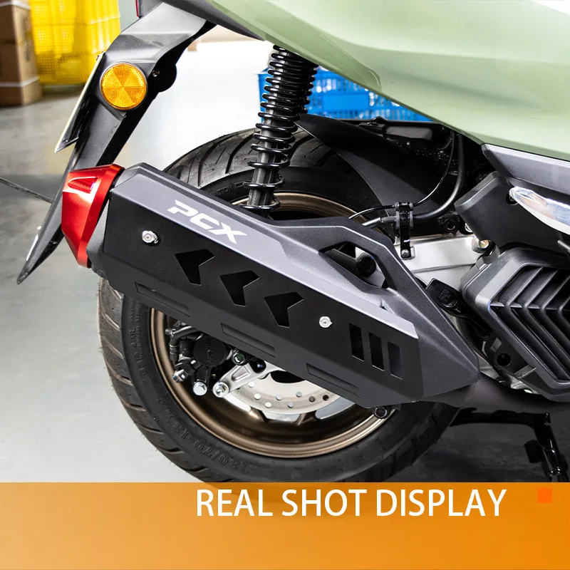Фото Подходит для Honda PCX160, аксессуары для мотоциклов, защитный кожух для выхлопной трубы, термозащитный экран, декоративная накладка от ожогов. №4
