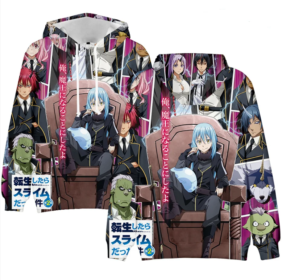 

Толстовки Harajuku Rimuru Tempest с 3D принтом, мужские/женские удобные толстовки, модные повседневные пуловеры для взрослых и детей