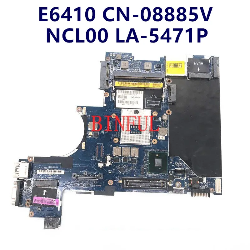 CN-08885V 08885V 8885V Mainboard For DELL E6410 6410 Laptop Motherboard With LA-5471P QM57 DDR3 100% Full Test Working Well