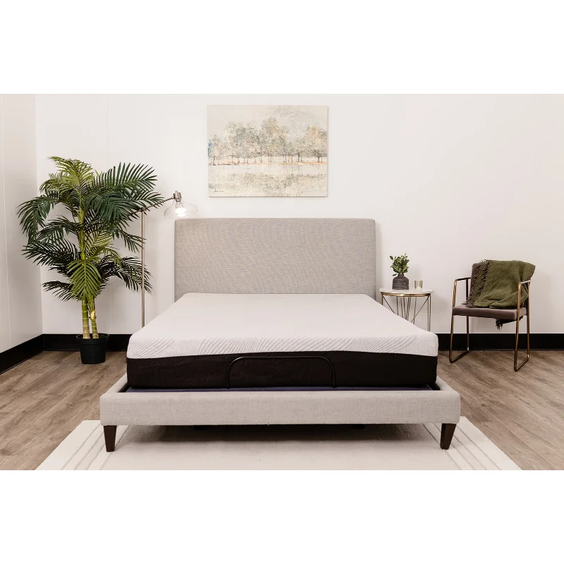 

Мягкий гелевый матрас Omne Sleep Comfort Series King из пены с эффектом памяти, 12-дюймовый матрас, черный + серый полиэстер [в наличии в США]