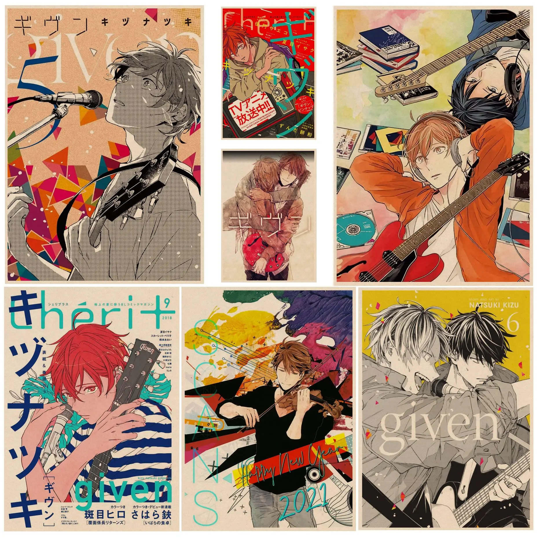 

Anime Given Anime Posters Decoracion Painting Wall Art Kraft Paper Room Wall Decor
