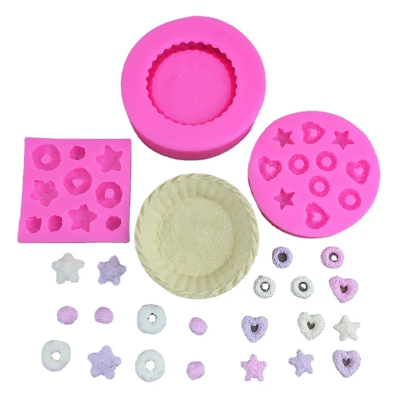 

Circular Five Star Love Grain Egg Tart Silicone Mold Gypsum Resin Mold Chocolate Mousse Cake Decoration Mold