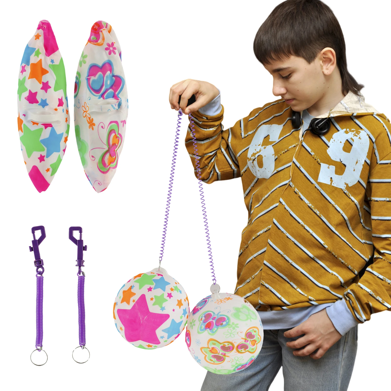 

2 шт., многоразовые воздушные шары со шнурком