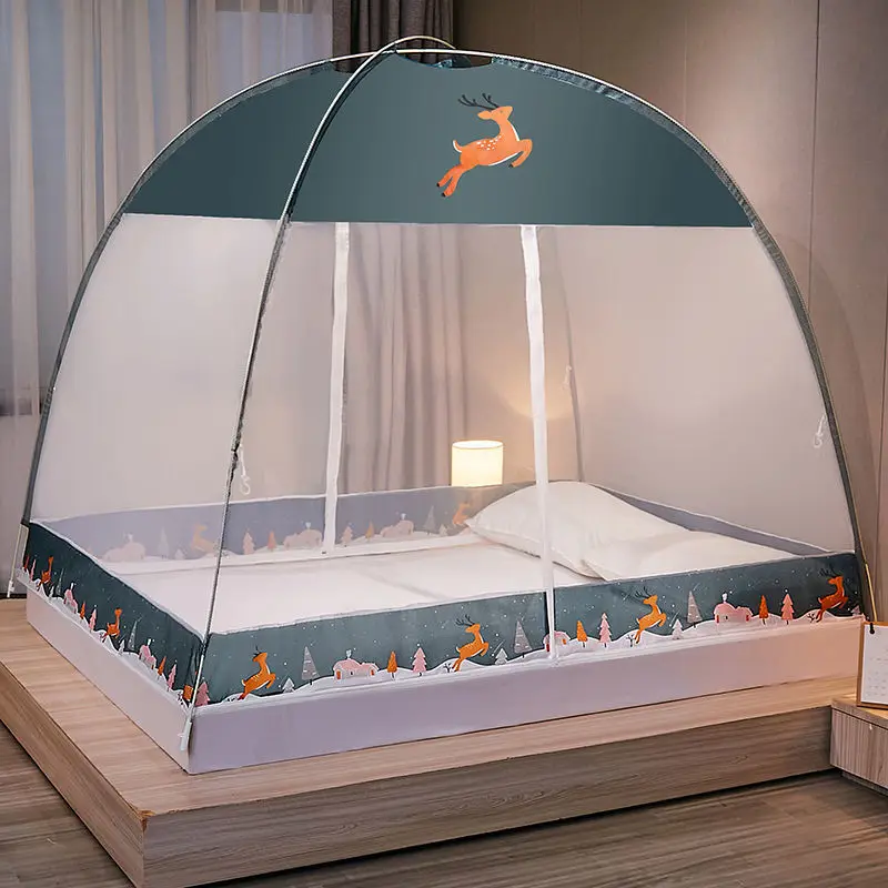 

Single Double Large Simple Folding Mosquito Net Canopy With Bracket Zipper Moustiquaire Lit Bed Curtain Netting Bedroom Decor