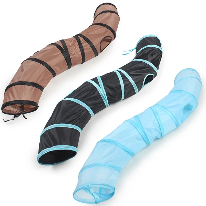

Cat Tunnel Tube Collapsible S Shape Tunnels Toy for Indoor Cats Tunnels Spring Hide-and-Seek Game
