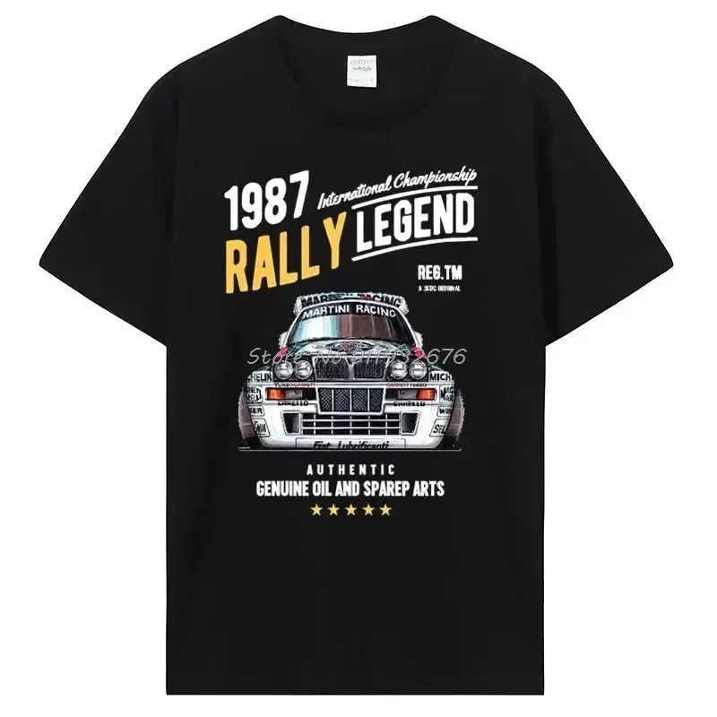 Rally Legend Motif с 1987 Lancia Delta Integrale Hf Car Мужская летняя брендовая хлопковая одежда в стиле