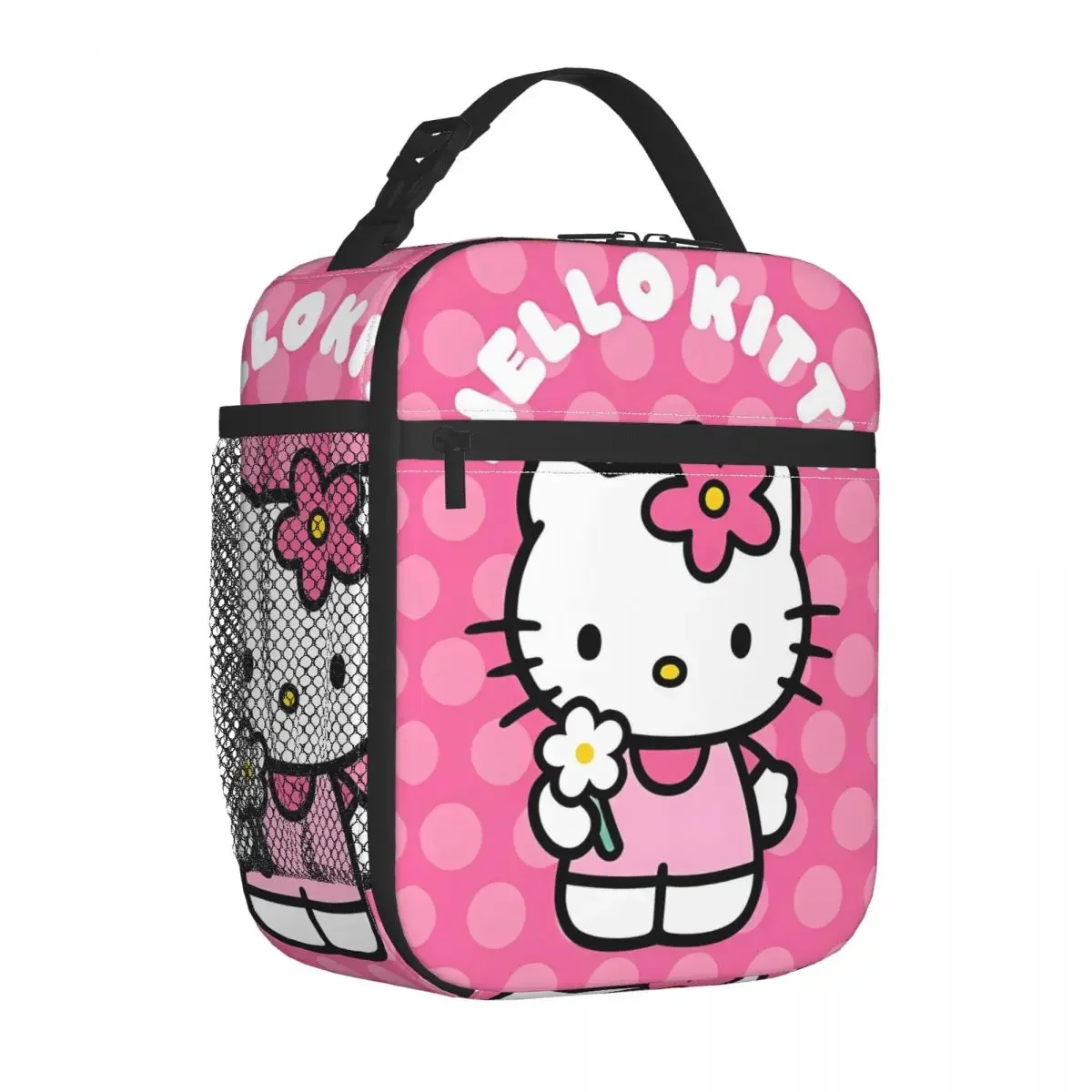 Сумка Для Обеда Hello Kitty С Цветами Изолированная Коробка Завтрака