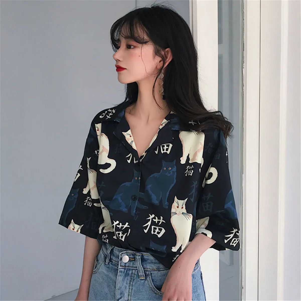 Рубашка в стиле хип-хоп с коротким рукавом для мужчин и женщин - купить по