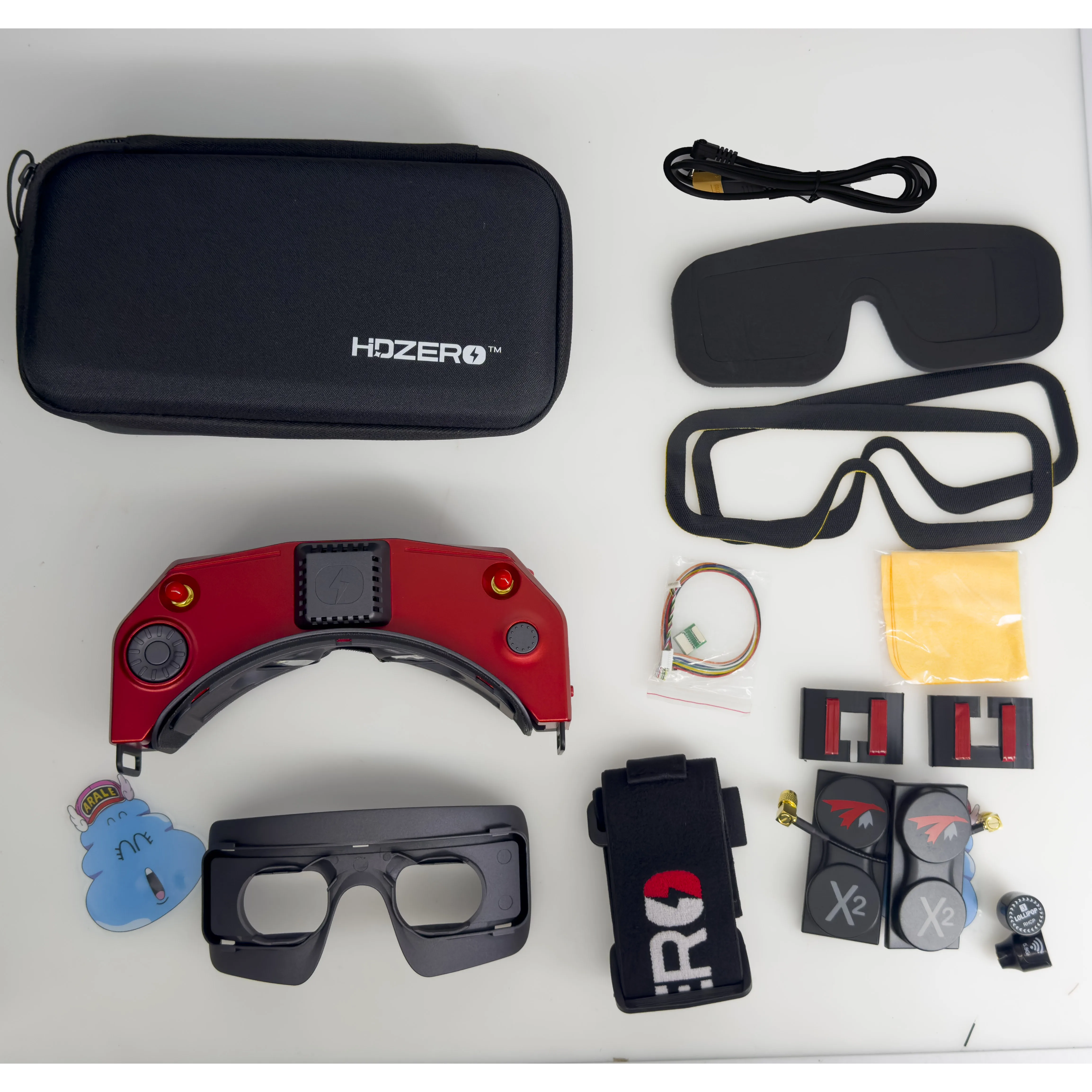 HDZero FPV Goggles2 Red + TrueRC X2-Air MKII + Lollipop Stubby antennas