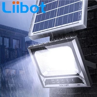 solar light outdoor remote control waterproof for garden street landscape spotlight wall solar powered flood lamp