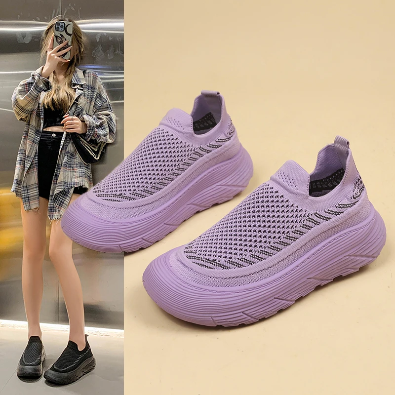 Летняя женская повседневная обувь с дышащей сеткой новая в корейском стиле на
