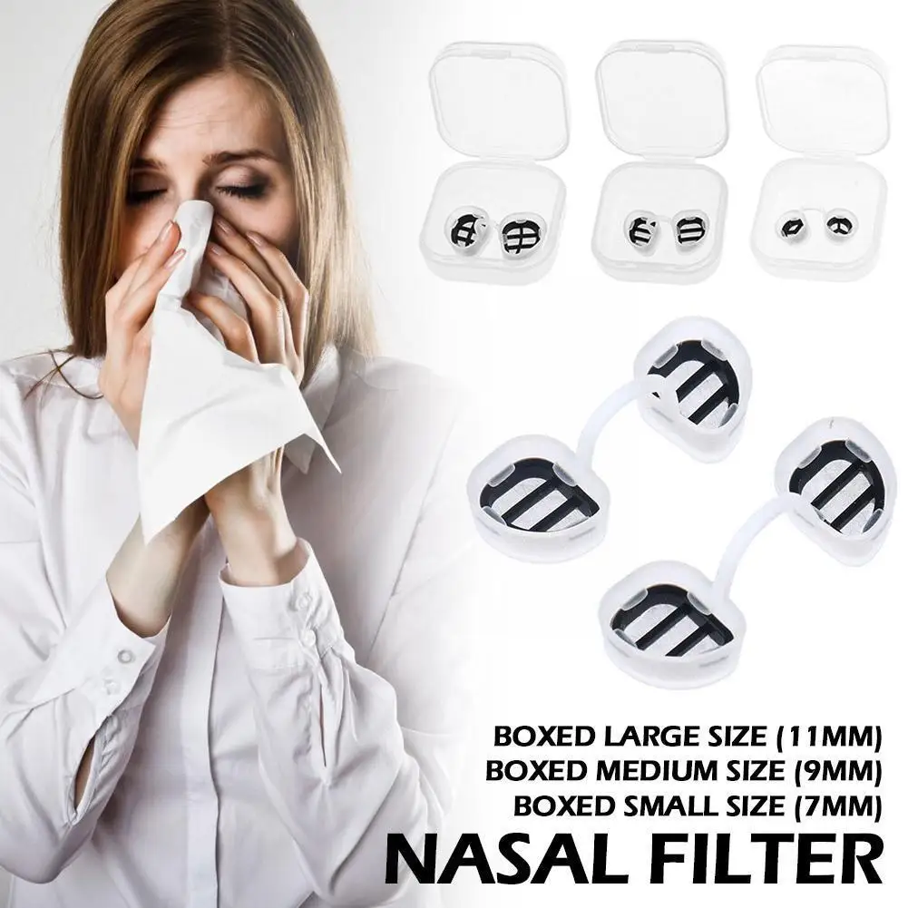 

1 Pair Round Shape Comfortable Nose Invisible Nasal Nose Pollution Allergy Pollen Dust Mask Air Removable Filte Anti Filter C3W1