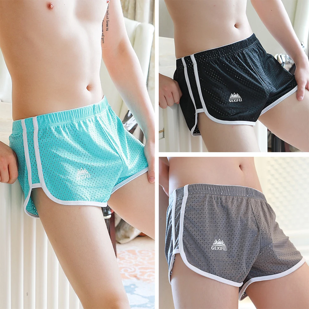 

Boxershorts Men Ice Silk Mesh Pouch Trunks Boxer Briefs Breathable Underpants Underwear Boxer Shorts Panties Briefs Lingerie