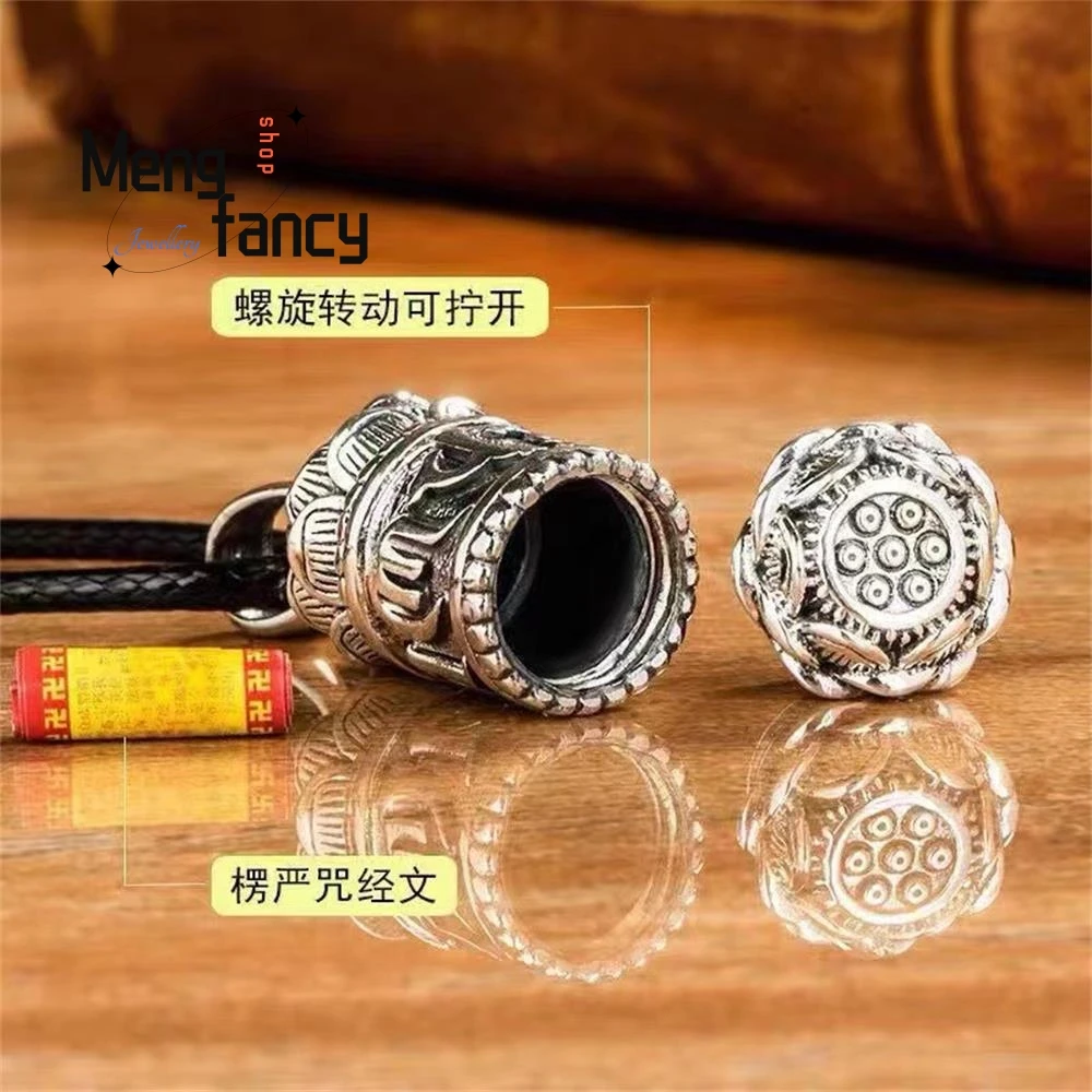 Тайские серебряные амулеты с мантрой Leng Yan девиз из шести слов Ретро подвеска