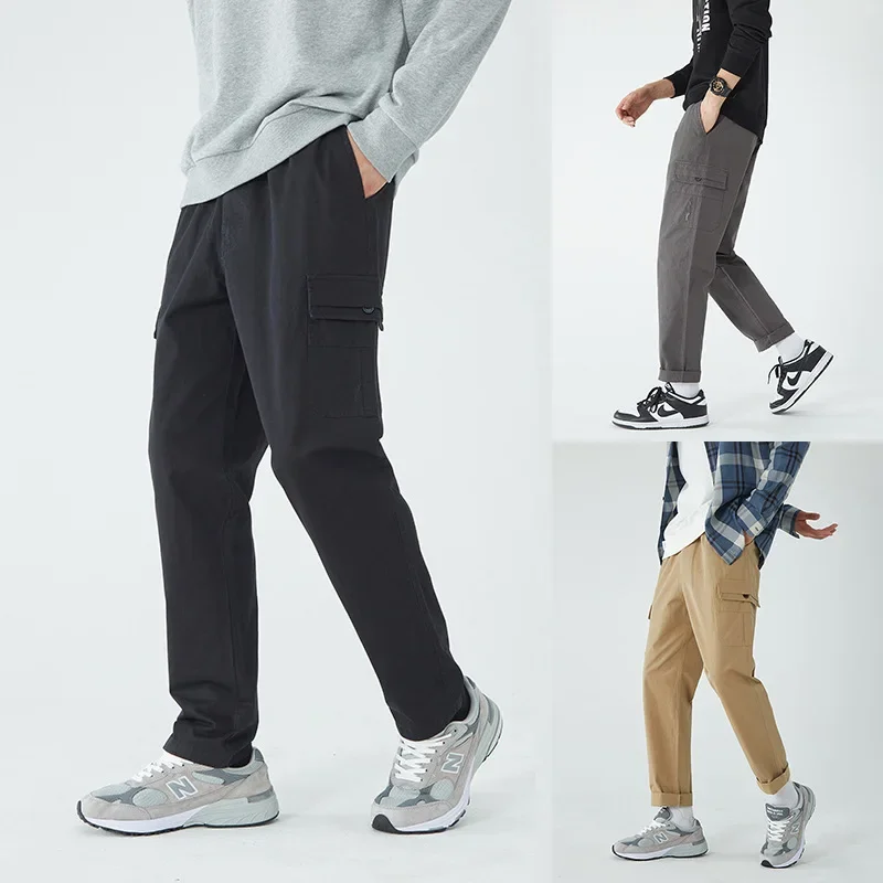 Miyellow повседневные брюки мужские с эластичной резинкой на талии серые свободные