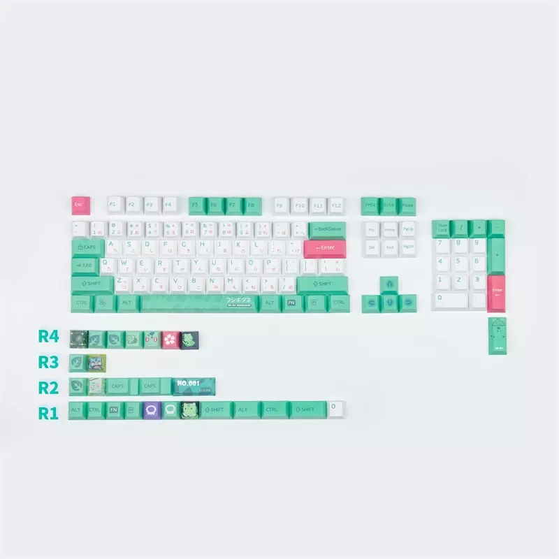 

New PBT Keycap Japanese Frog Cherry Profile Keycaps 6.25U Spacebar for GH60 GK61 GK64 84 87 104 108 Mechanical Keyboard