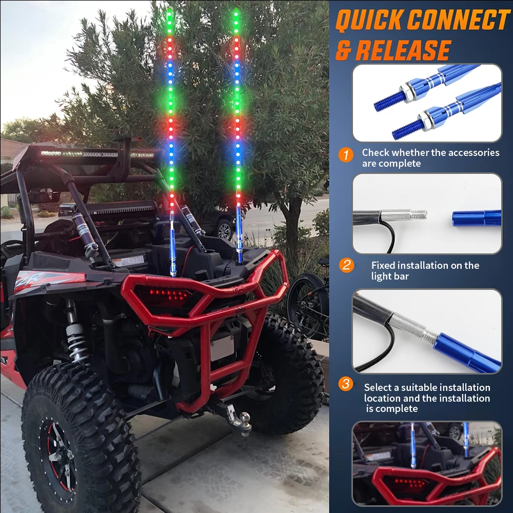 OKEEN 2 шт. 2/3 фута RGB светодиодный светильник для плетения Универсальный
