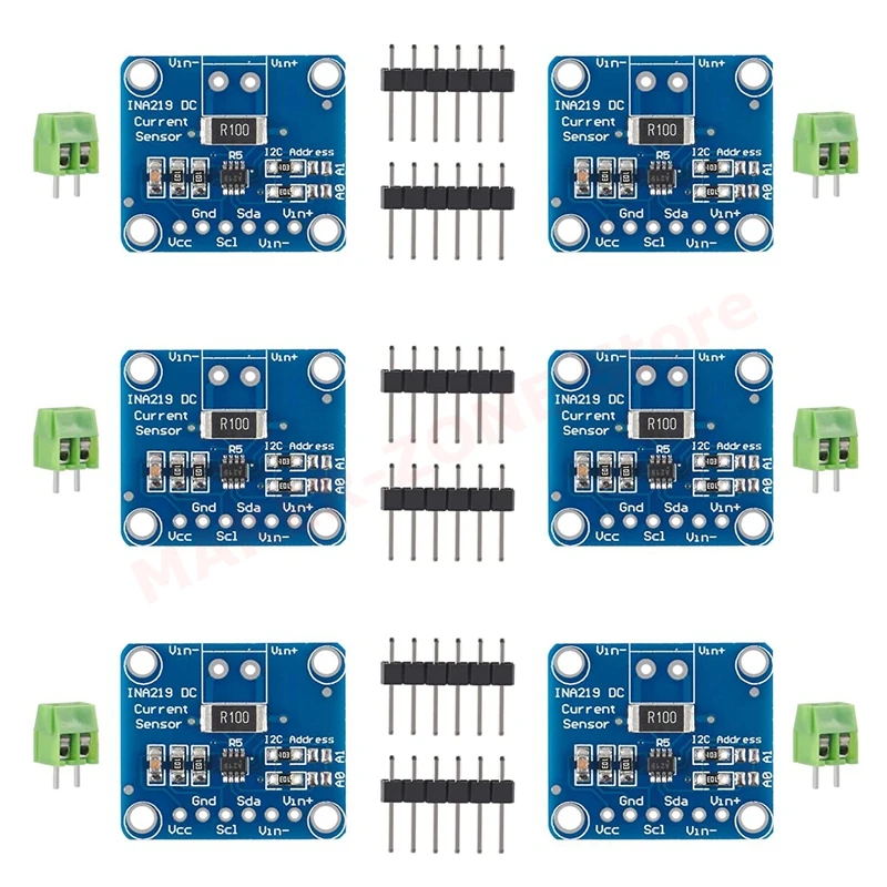 6pcs INA219 I2C Bi-Directional DC Current Power Supply Sensor Breakout Module Compatible with Arduino for Raspberry Pi