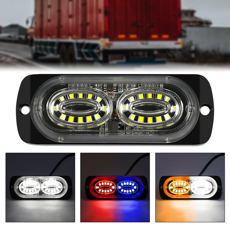 

4x24 LED Car Strobe Warning Light Grill Flashing Breakdown Emergency Light Car Truck Trailer Beacon Lamp LED Side Light For Cars