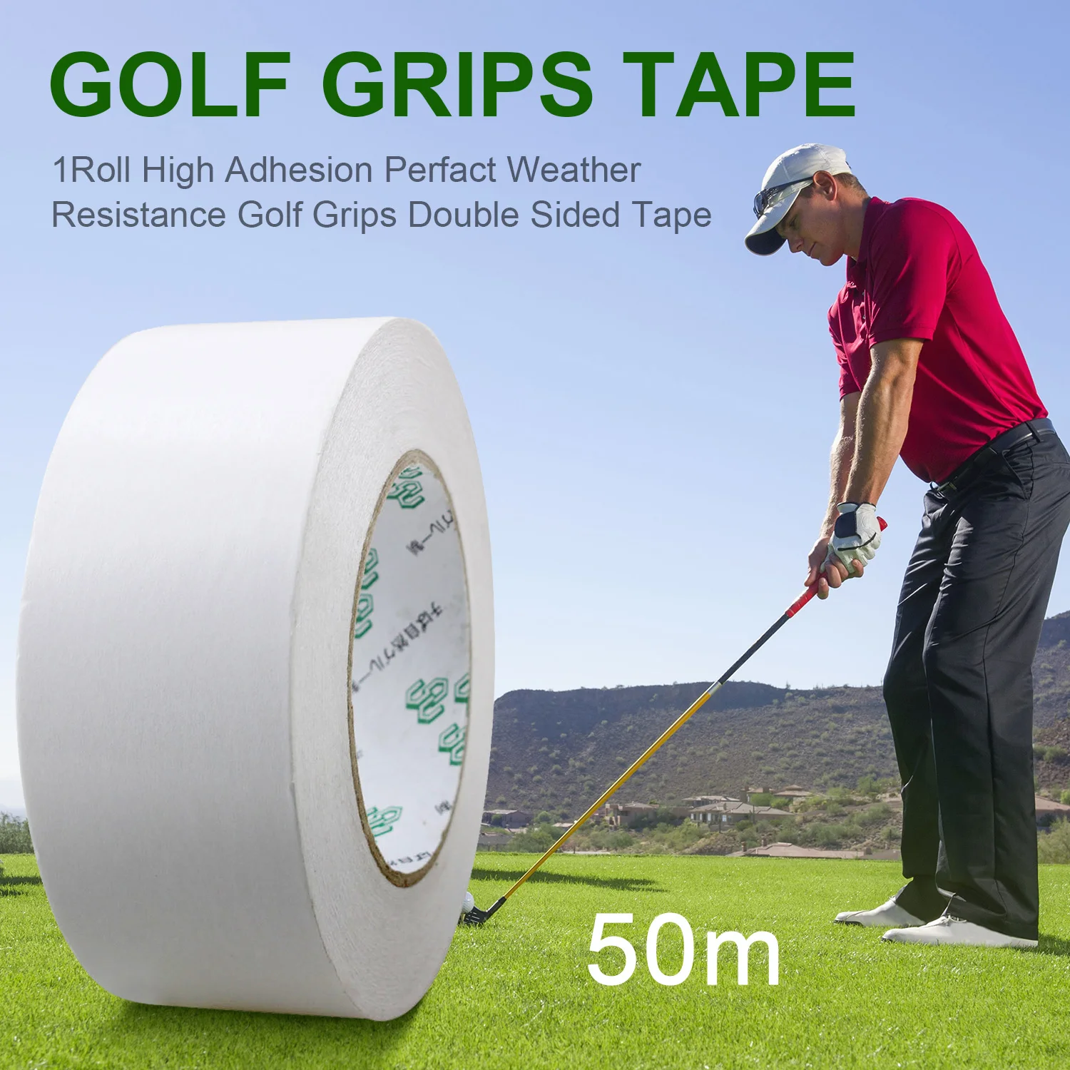 

50M CRESTGOLF Double Sided Golf Grip Tape For Golf Clubs Grip Installation Golf Grip Strip Putter Tape