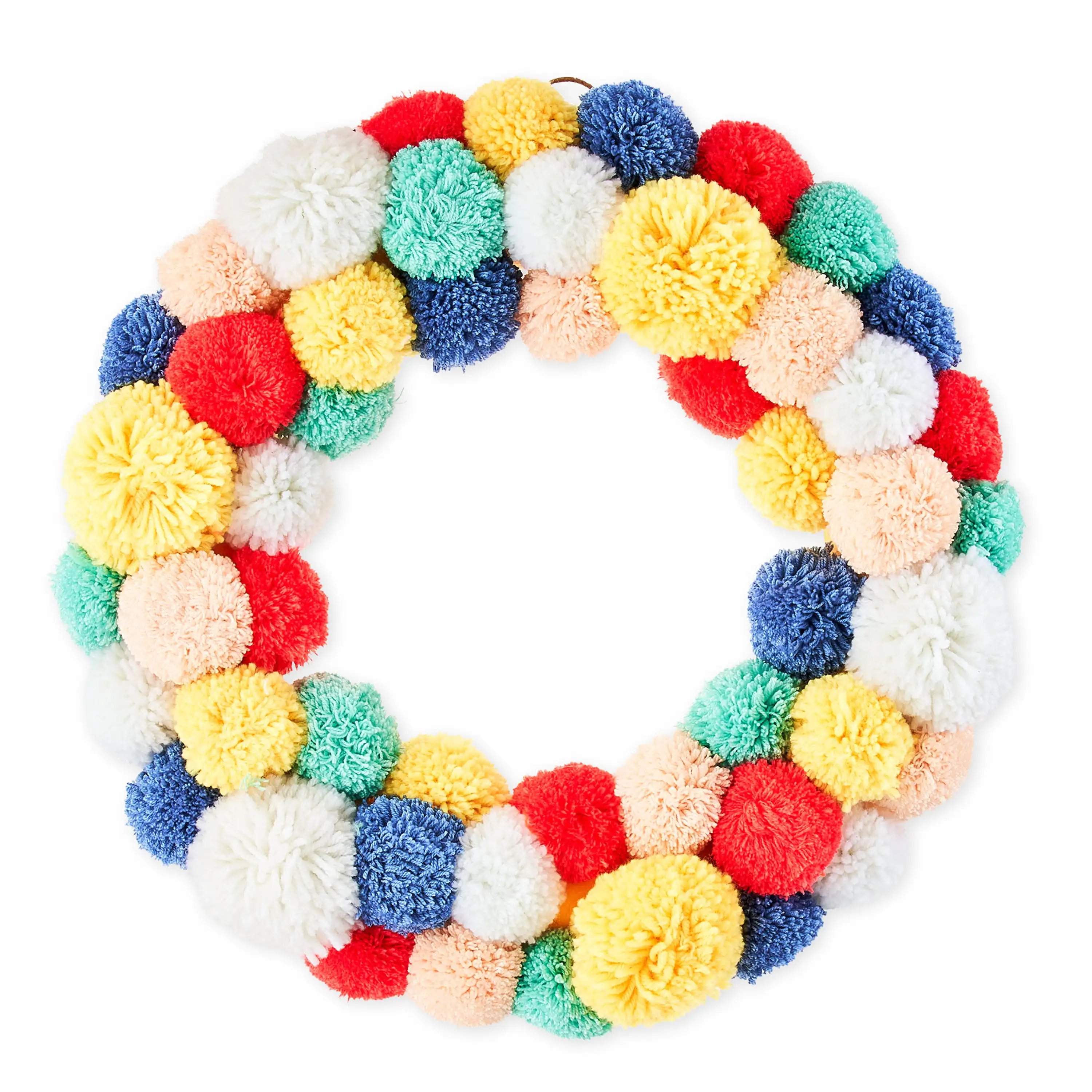 

Way To Celebrate Easter Bright & Colorful Pom Pom Wreath, 17"