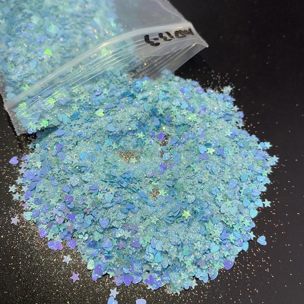 50 г Радужный Блеск для ногтей Смешанная фотоформа лазерные хлопья дизайна