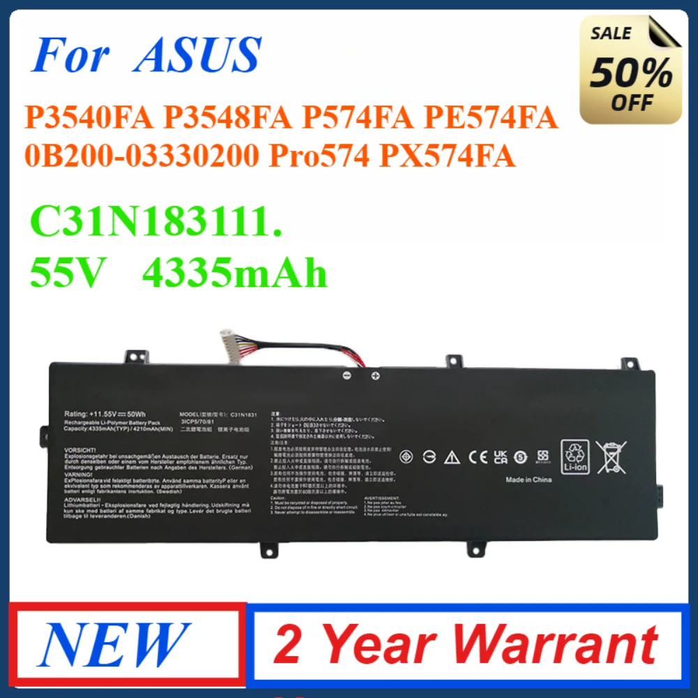 НОВЫЙ аккумулятор C31N1831 для ноутбука ASUS P3540FA P3548FA P574FA PE574FA 0B200- 03330200 Pro574 PX574FA