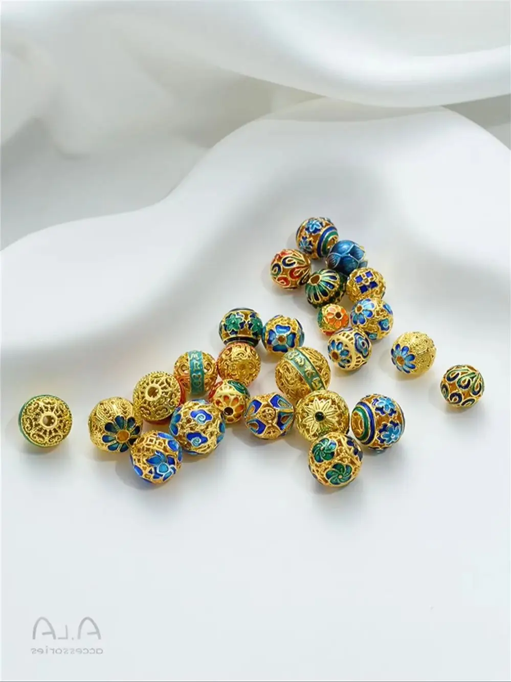 Медная позолоченная эмаль цветная шариковая бусина перегородка круглая сделай