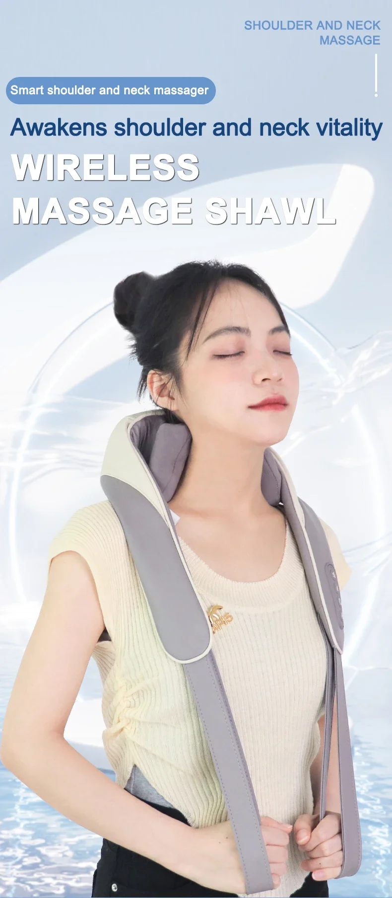 Перезаряжаемый массажер для талии и спины с питанием от USB шейной подушкой