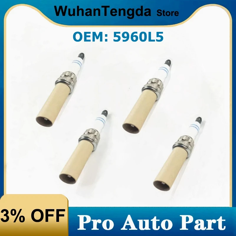 5960L5 4 шт. свечи зажигания для Peugeot DS4 DS5 3008 308 CC RCZ 1.6T Citroen C4L Mini Cooper 5960.L5 9808465980 1654517280 9678519880