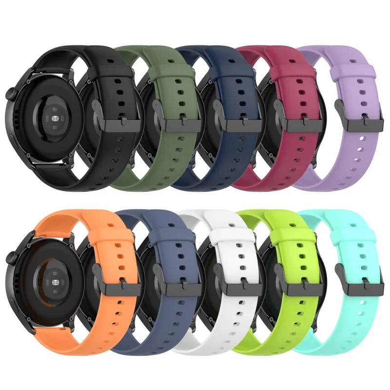 

Silicone Watchband For Huawei Watch3 pro GT2 pro GT2 46MM Watch Smart Watch 22mm Watch Sport Strap With Black Buckl