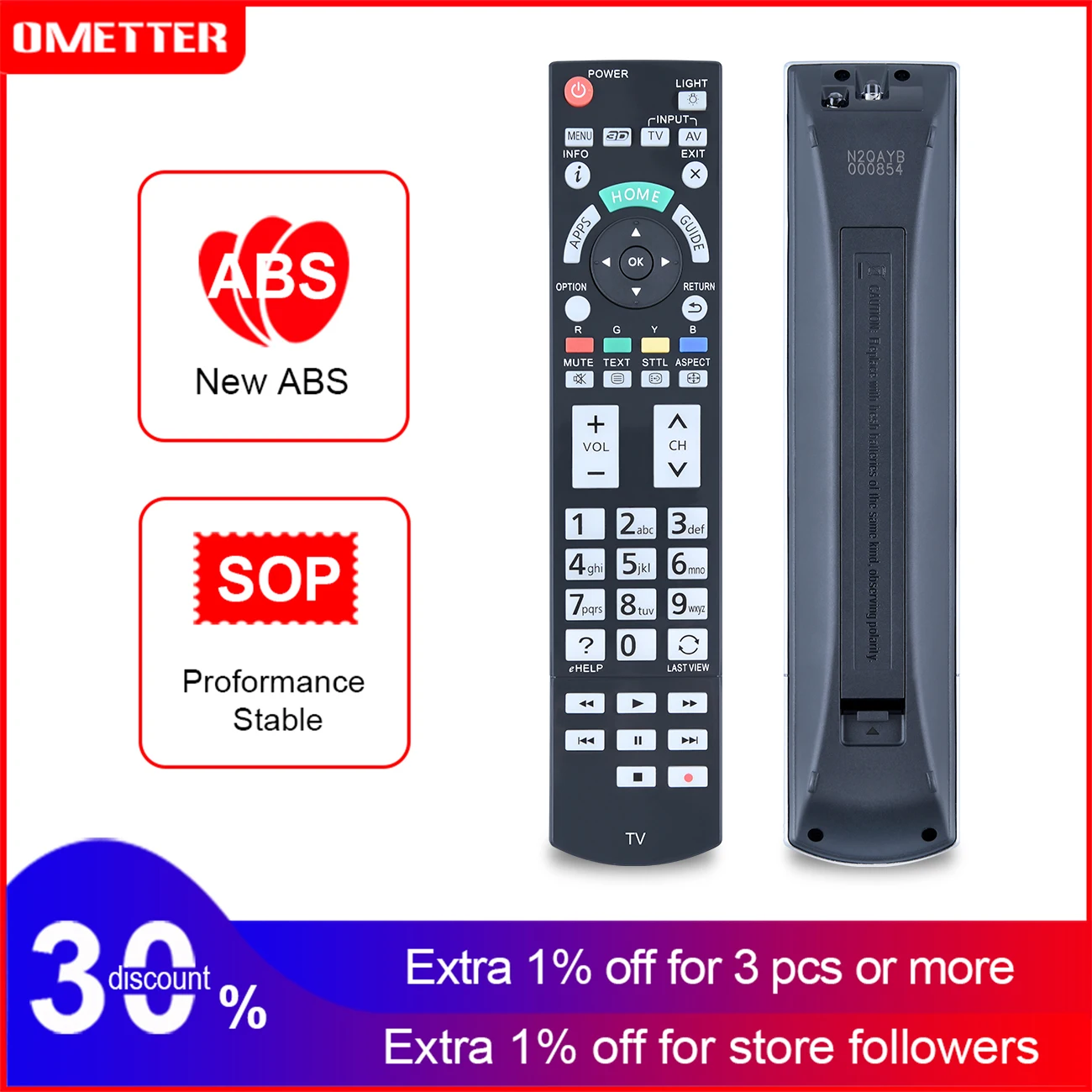 Новинка для Panasonic LED TV Remote Control N2QAYB000854 TH-P55VT60A, TH-P65VT60A