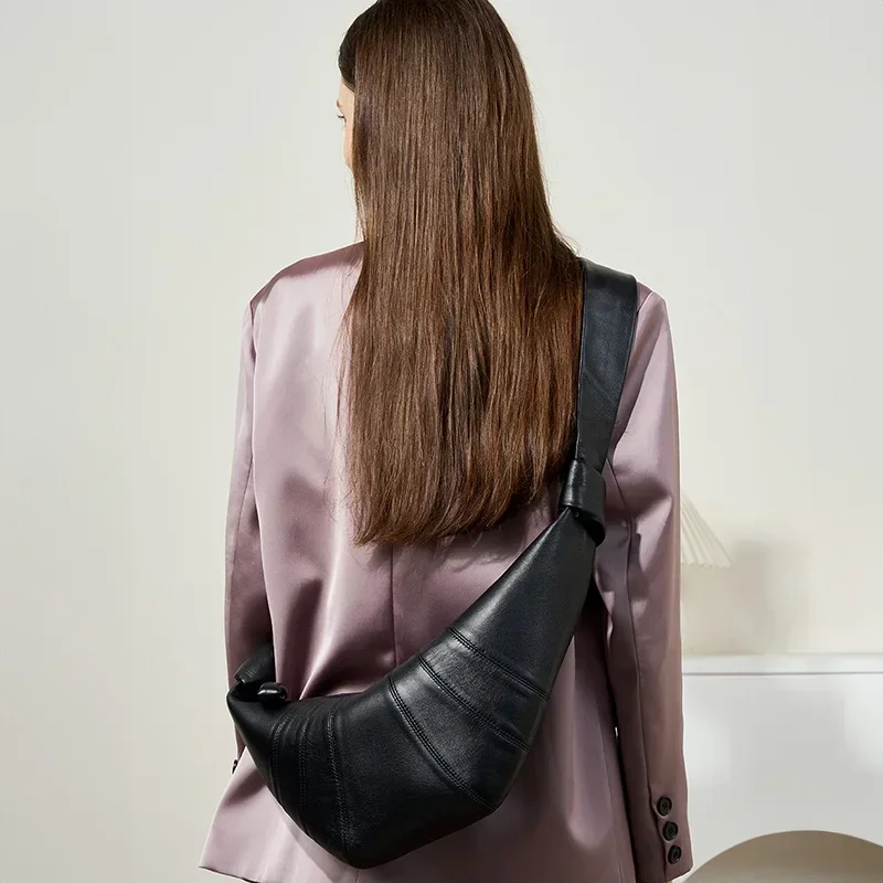 Французская Нишевая Сумка Через Плечо Из Овчины Для Croissants Диагональная На