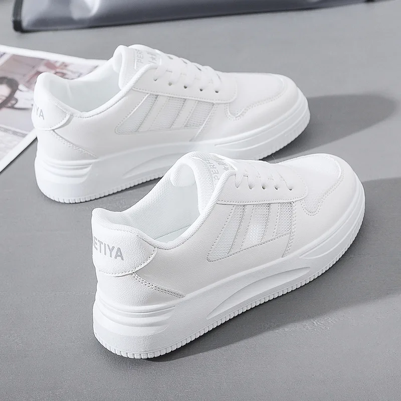 New Women Shoes White Sneakers Vulcanized Shoes 2022 Fashion Girls Running Shoes Lace-up Comfortable Casual Shoes Female Shoes