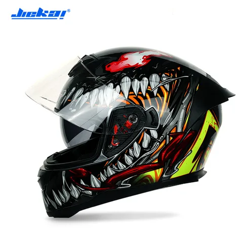 Мотоциклетный шлем JIEKAI, качественный шлем с двойным козырьком, на все лицо, для гонок, 300