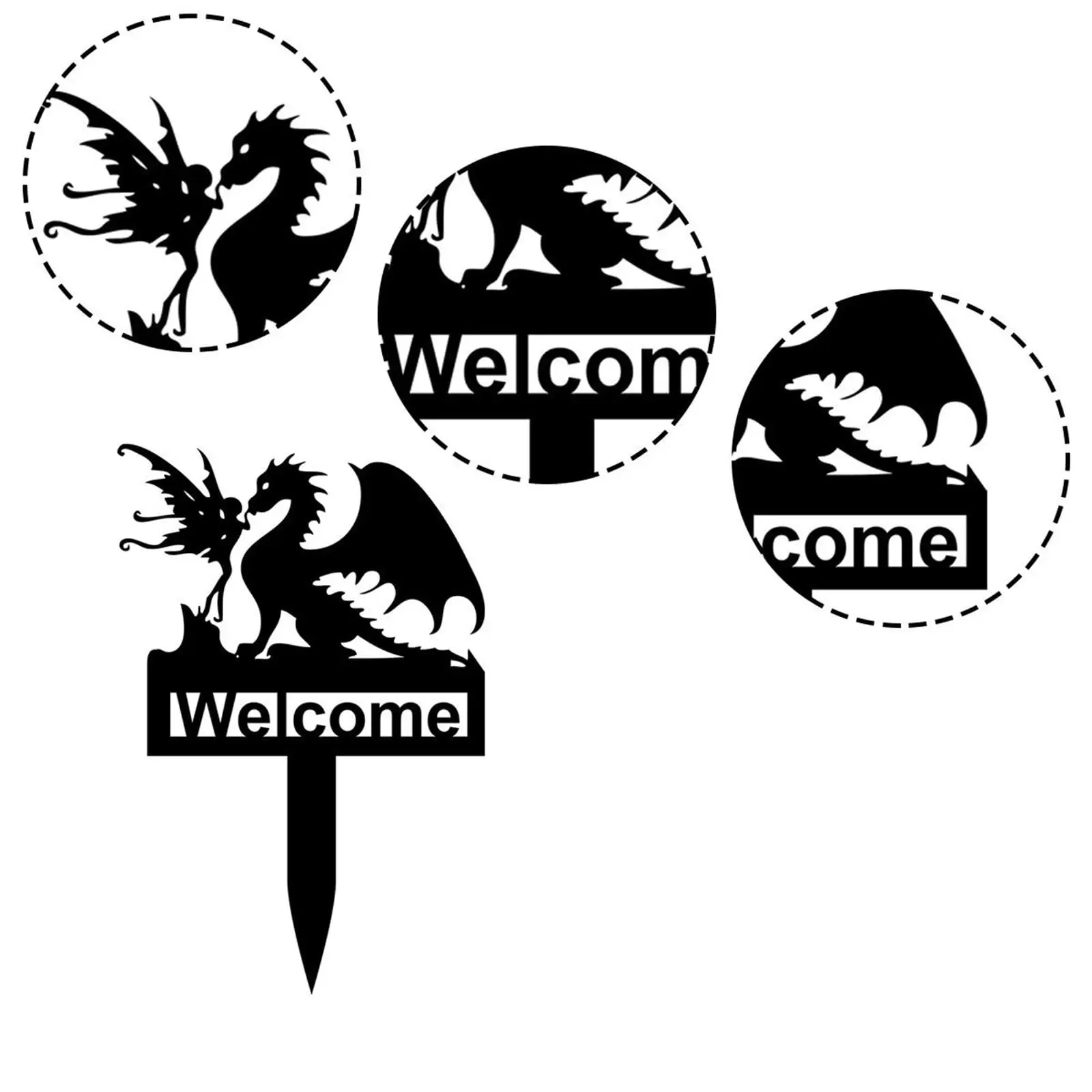 DDPNKL динозавр эльф садовый декор металлическая табличка с логотипом идеально