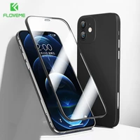 shell and film integrated phone case for iphone 11 12 13 promax with tempered glass protective film double sided drop case cover
