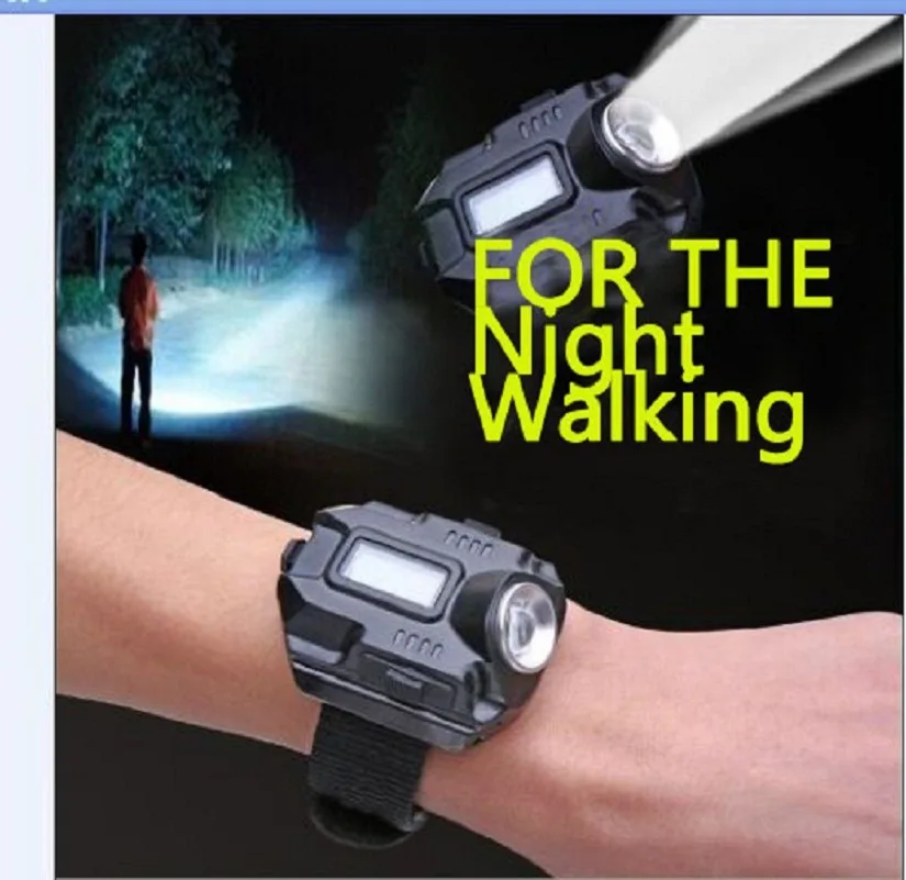 Outdoor emergency light LED strong flashlight camping USB multi-functional camping watch with battery