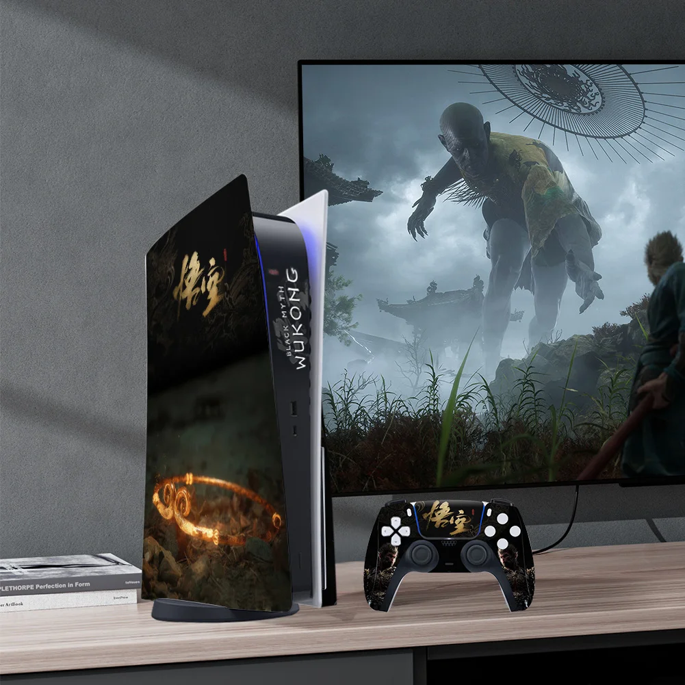 Виниловые наклейки Wukong на консоль и контроллер черного цвета