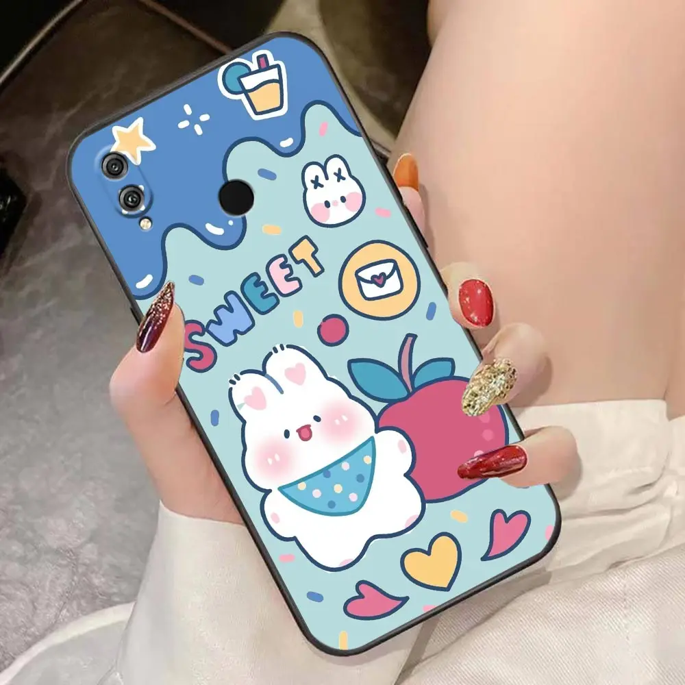 Case For HUAWEI Honor 9X 9 8 8X Max 80 70 60 50 30 20 10 10I NOTE 10 Lite Pro Case Funda Coque Shell Capa Cartoon Cream Rabbit