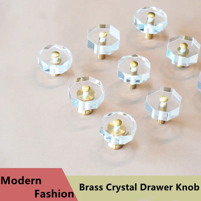 

Современный модный роскошный стеклянный хрустальный ящик, ручка для обувного шкафа, Твердый латунный кухонный шкаф, винный шкаф, комод, две...